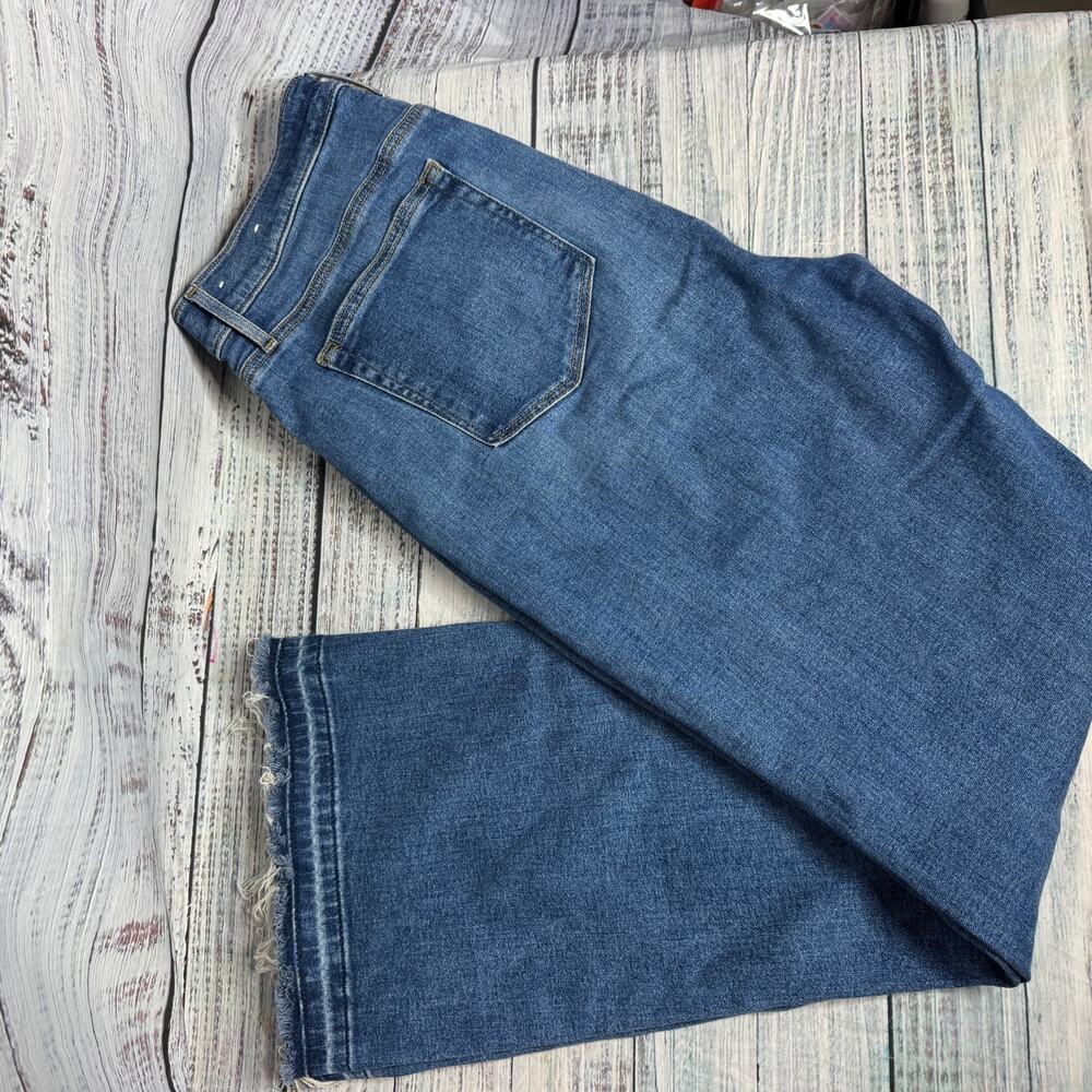 LOFT Slim Flare Jeans Women’s Size 14 / 32 Blue Denim Raw Hem - Picture 6 of 10